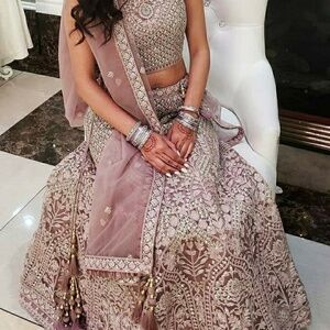 Mauve lengha. Indian/Pakistani dress/suit
